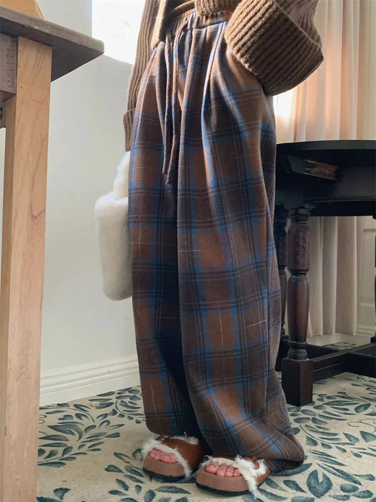 High Waisted Vintage Plaid Pants