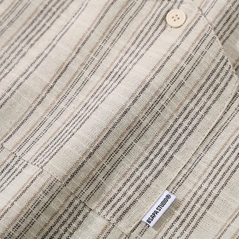 Camisa informal a rayas, suelta y estilo vintage