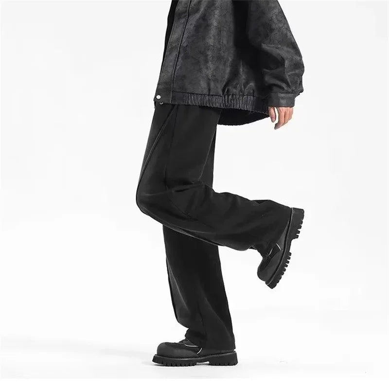 Vintage Pleated Straight Korean Pants