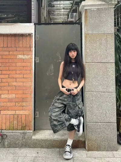 Y2K Camo Cargo Jorts