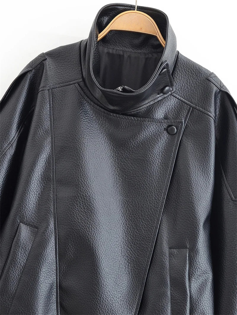 Women's Faux Leather Black Jacket