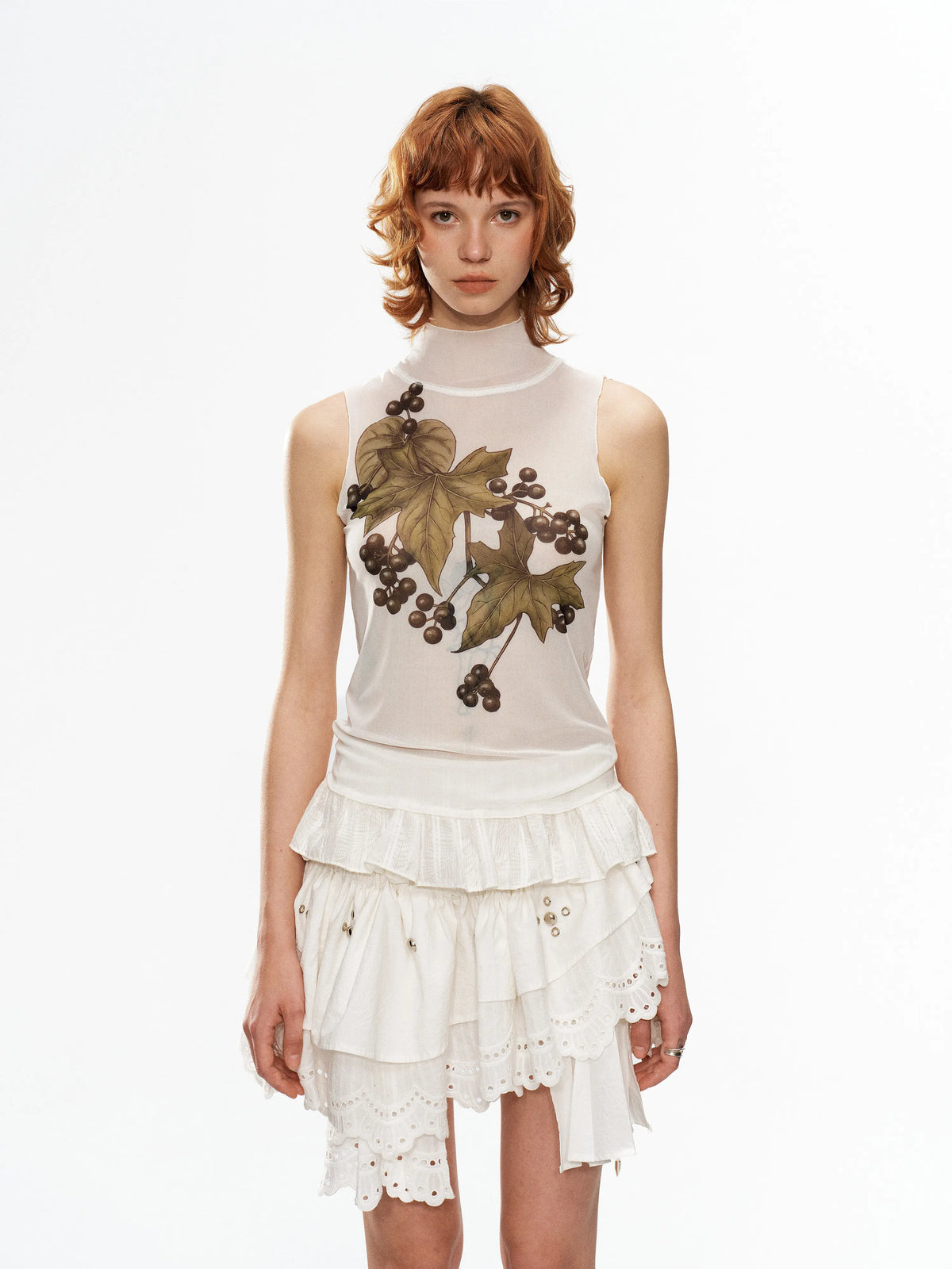 Botanical Mesh Top