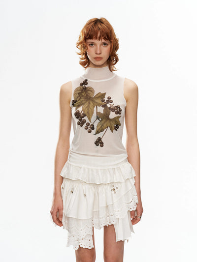 Botanical Mesh Top