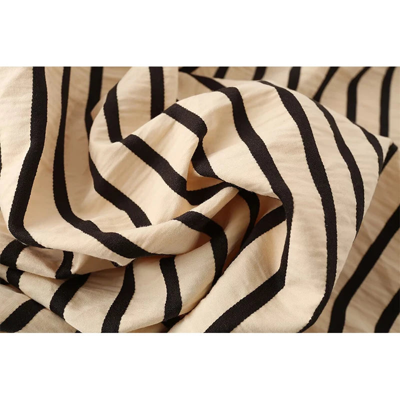 Striped Halter Bubble Maxi Dress