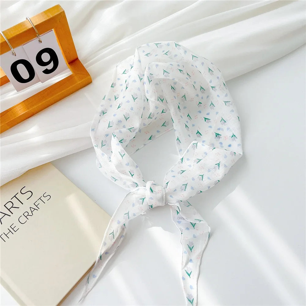Floral Silk Triangle Headband