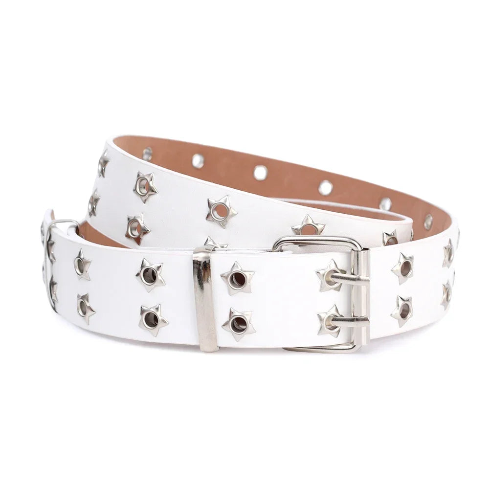 Y2K Rock Star Studded Eyelet Belt