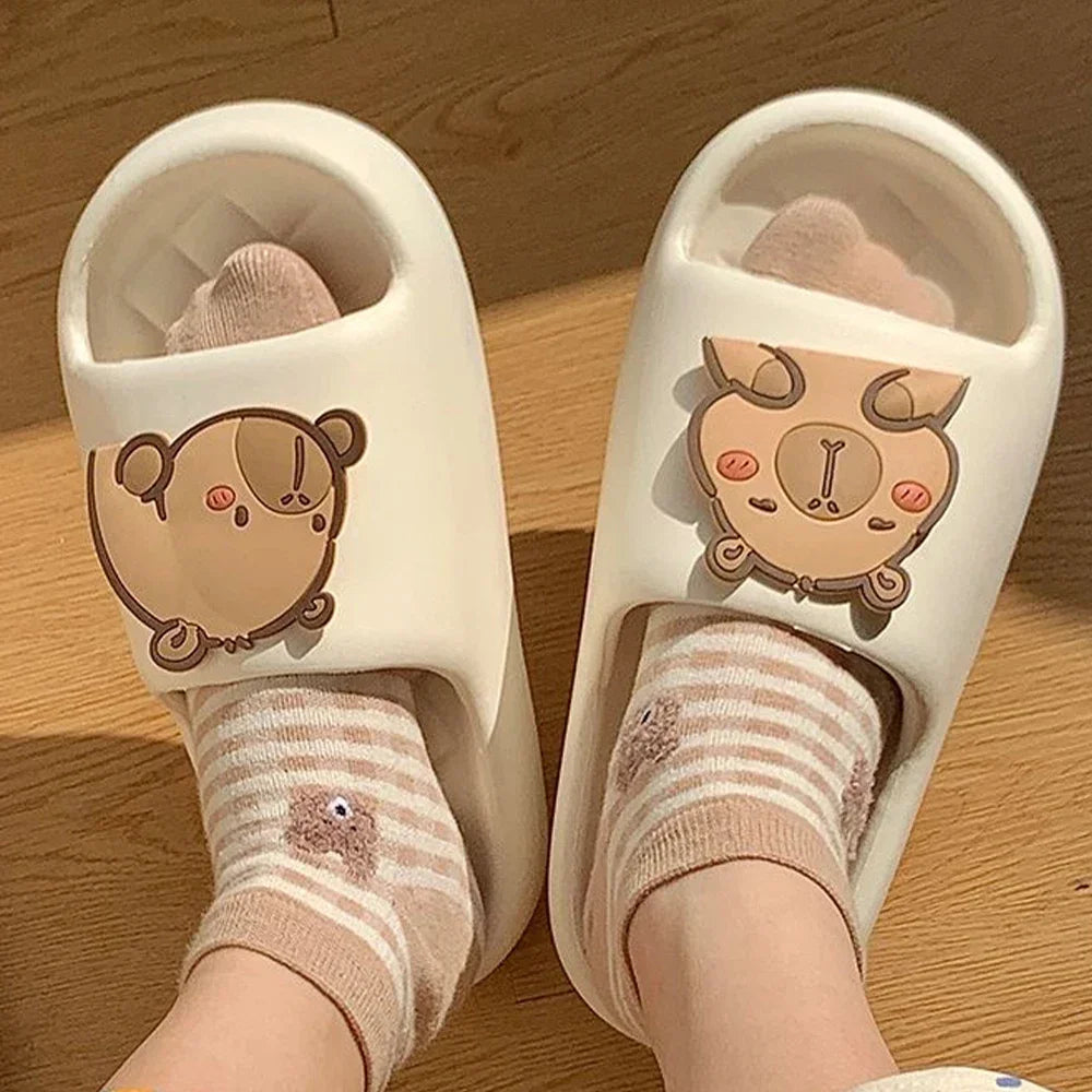 Capybara Thick Sole Slippers