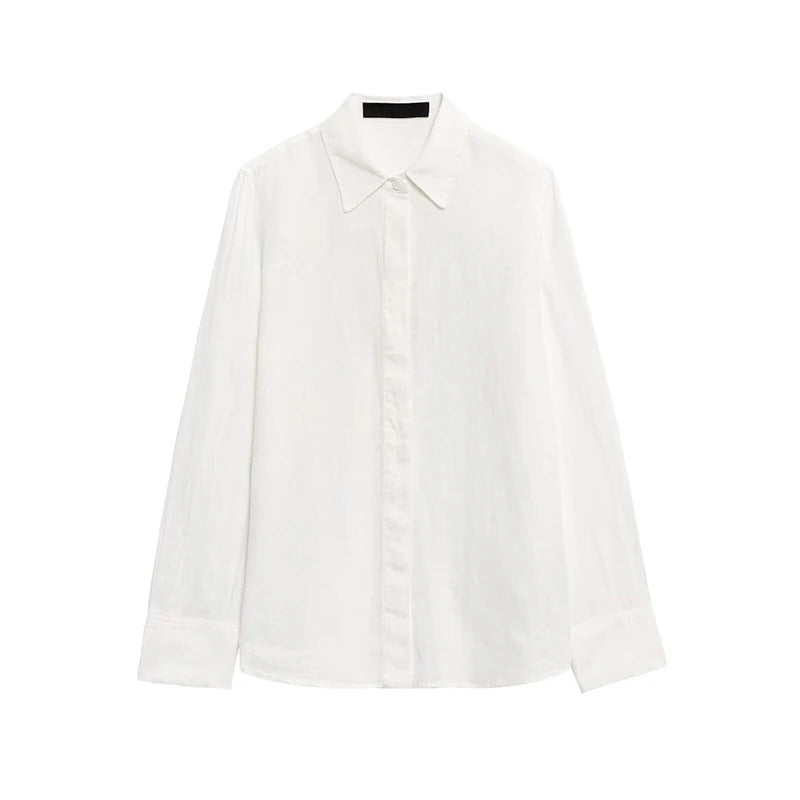 Women Single Breasted Casual Vintage Blouse