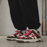 Retro Kreuzmuster Skater-Schul-Sneakers