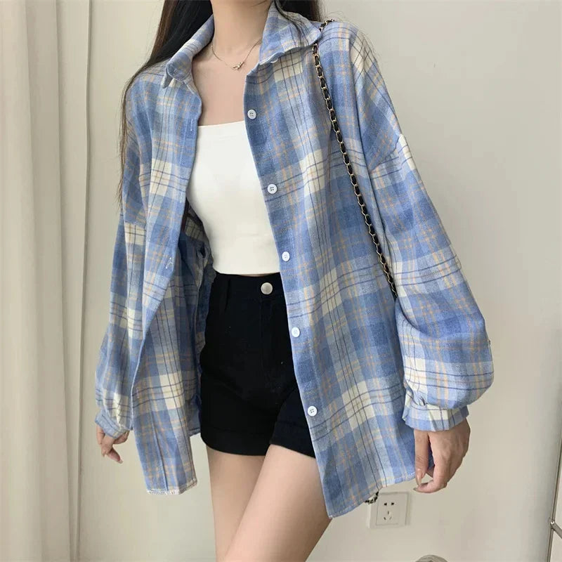 Vintage Plaid Long Sleeve Shirt