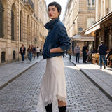 High Collar Vintage Blue Women's Denim Jacket