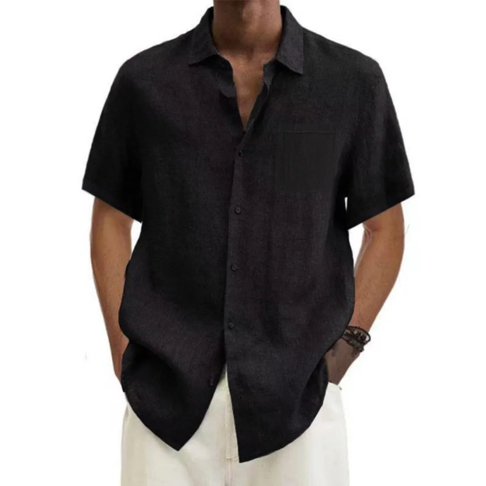 Cotton Linen  Short-Sleeved Shirts