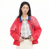 Turn-down Collar Washed Ripped Denim Jacket