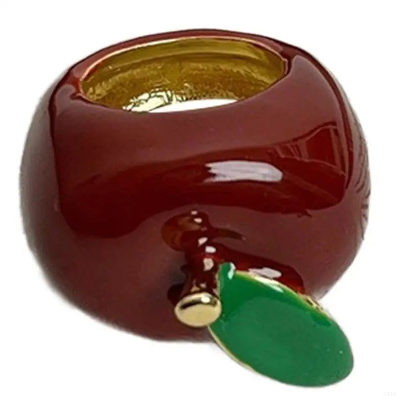 Handmade Enamel Strawberry Apples Ring