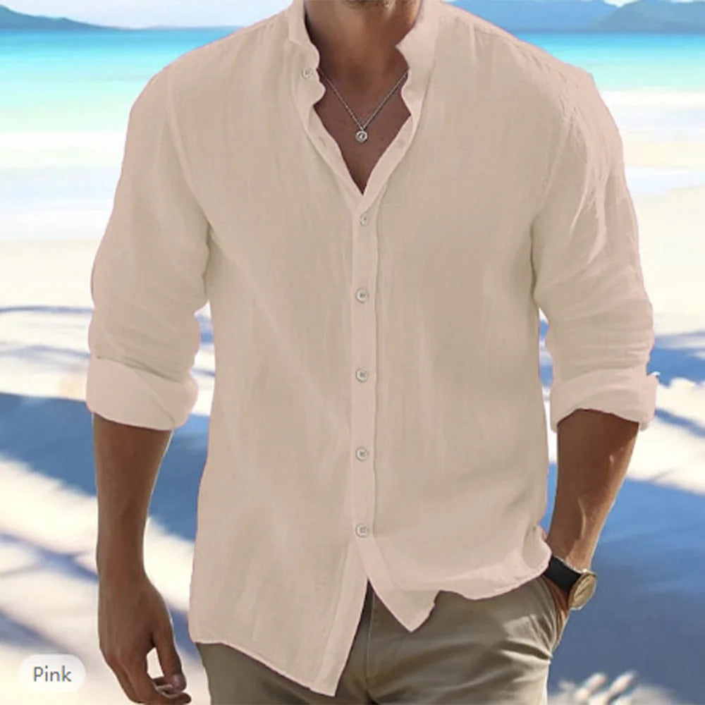 Solid Color Cotton Linen Shirts