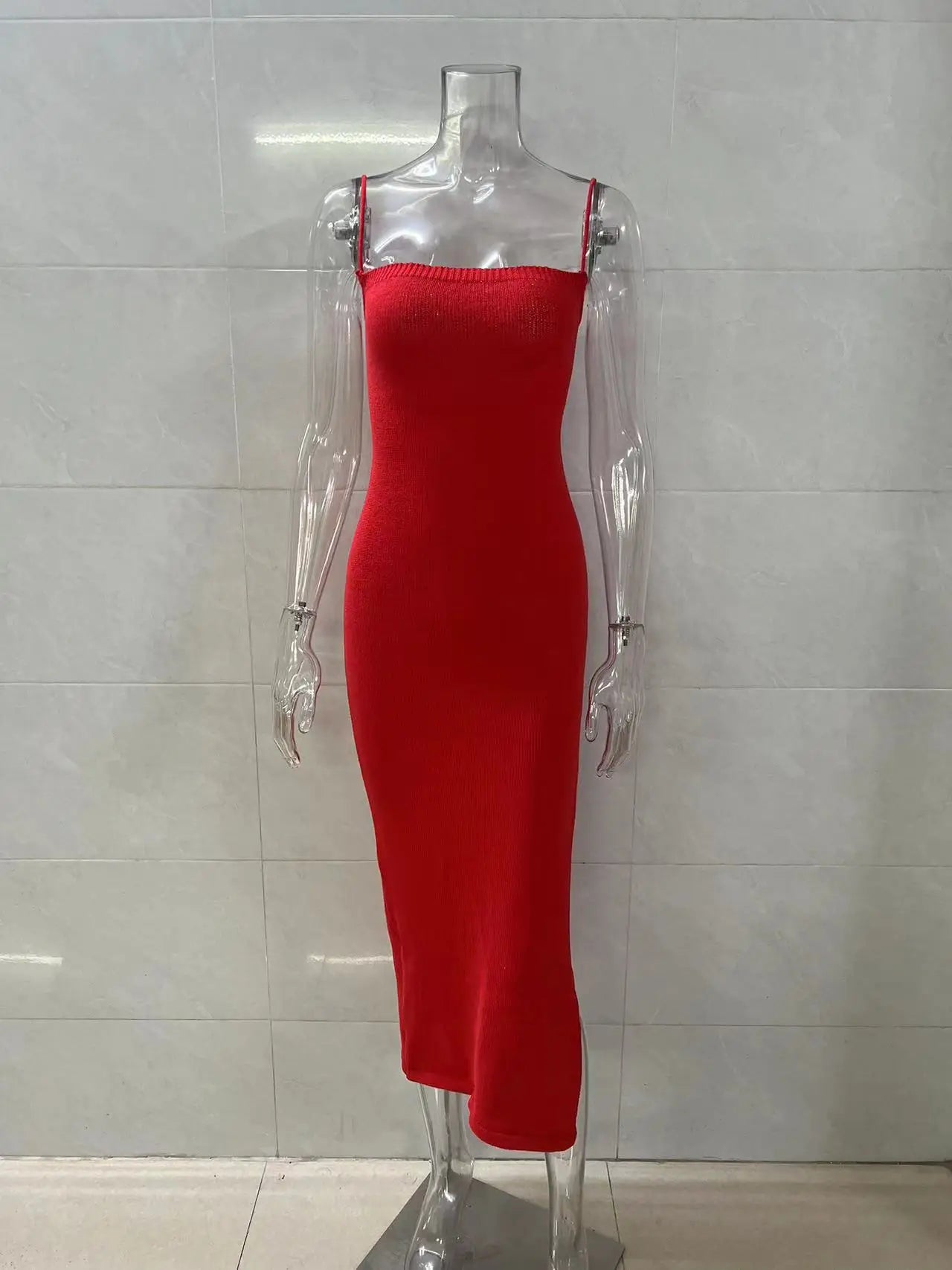 Knitted Backless Maxi Dress