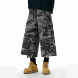 Gray American Plaid Cargo Jorts