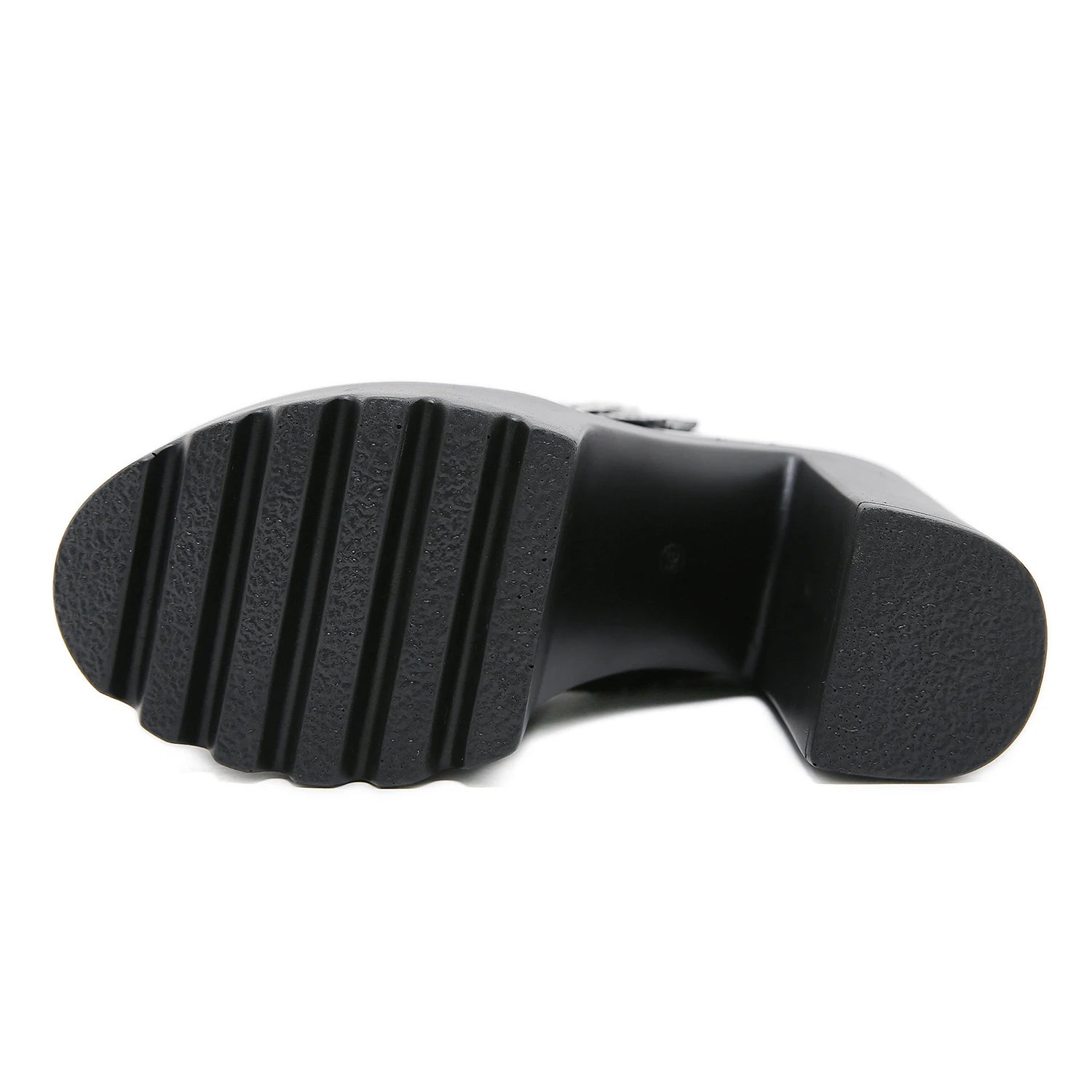 Multi Strap Platform Black Heels