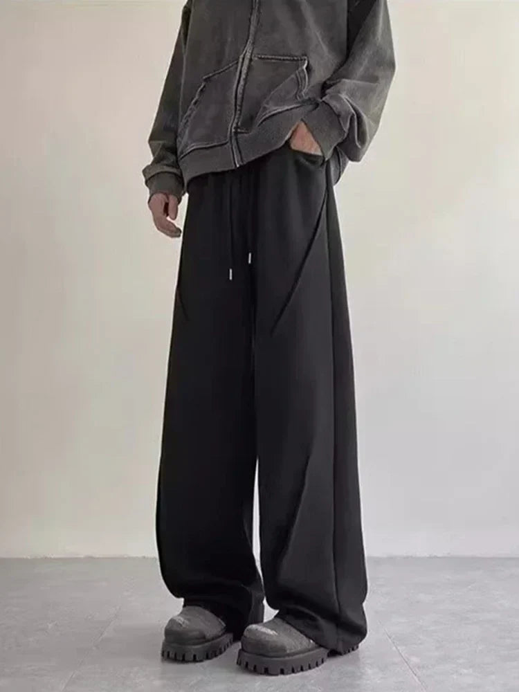 Vintage Pleated Straight Korean Pants