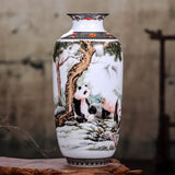 Vintage Traditional Flower Ceramic Vase Chinese