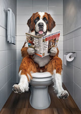 Dog Reading Newspaper Poster