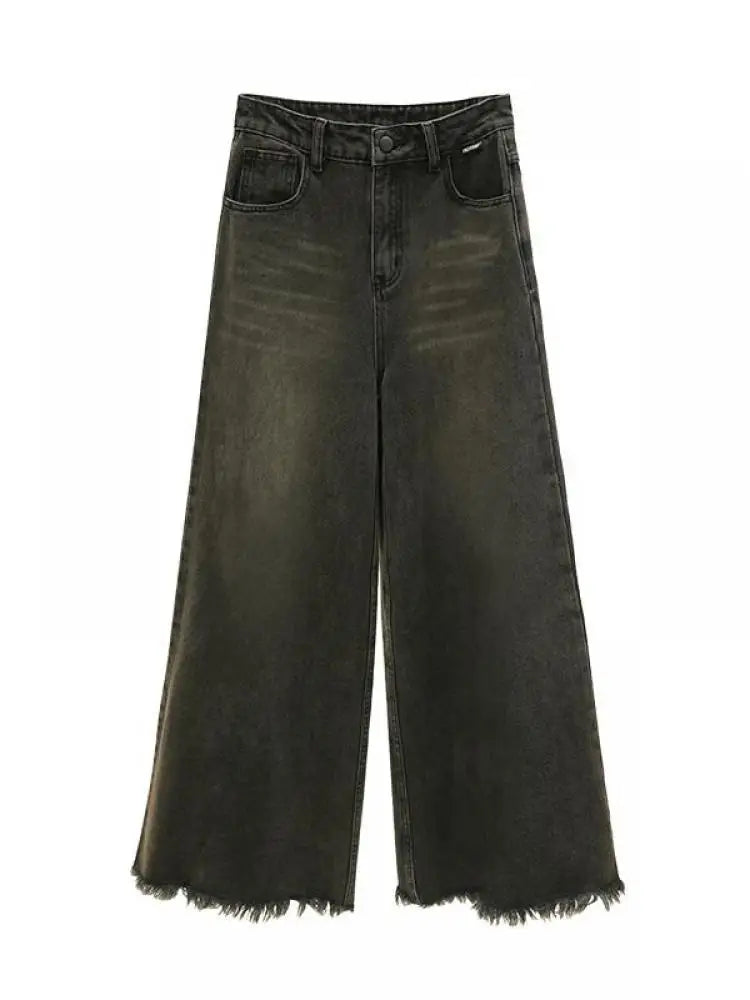 Grunge Washed Bell Bottom Jeans