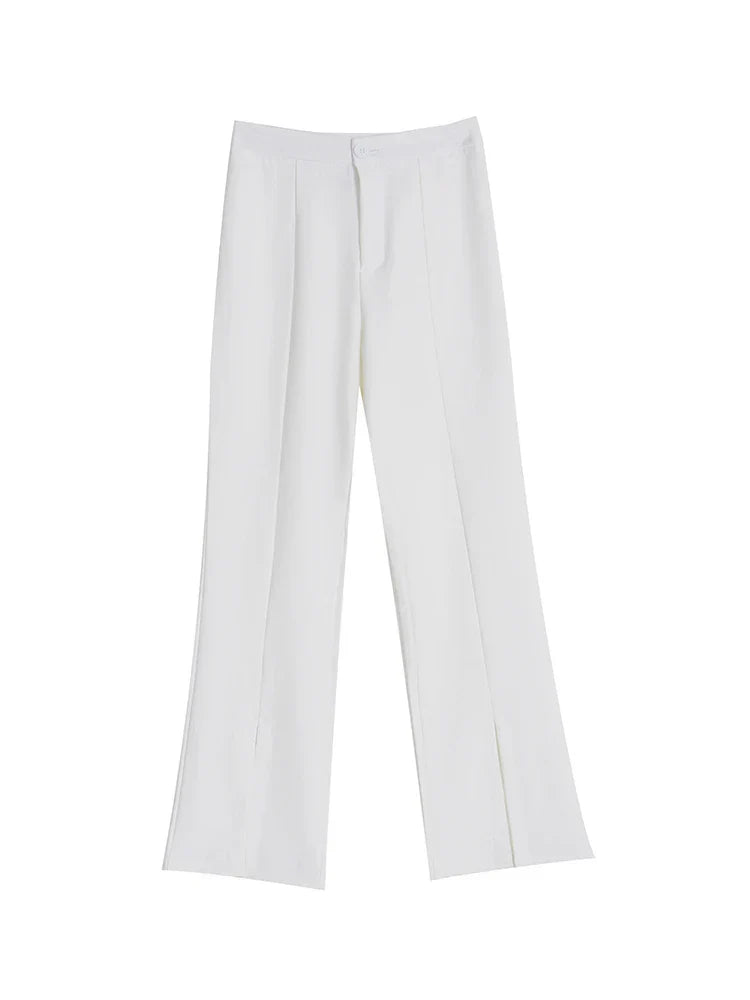 Corporate Girlie Slim Flared High Waist Pants