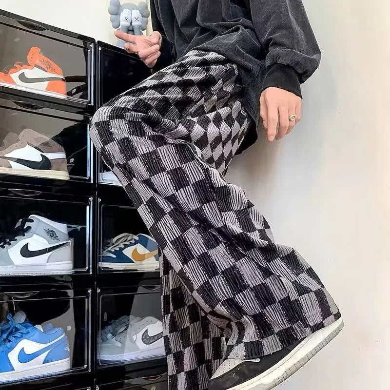 Y2K Checkered Black Pants