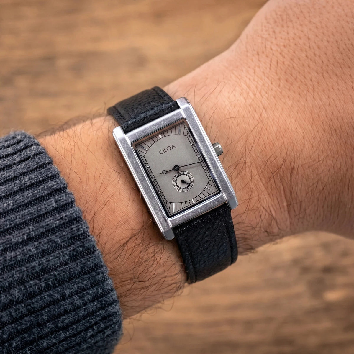 Authentic Classic Black Leather Watch
