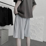 Casual Oversized Grey Pleated Shorts