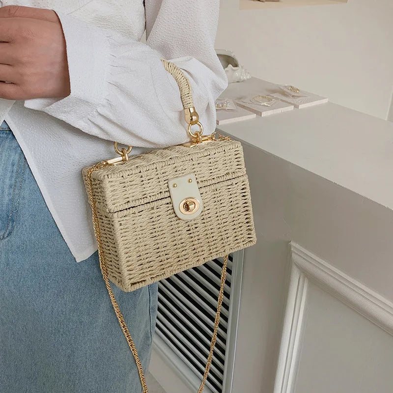 Summer Box Straw Handbag