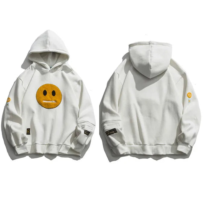 Basic Color Smiley Face Hoodie