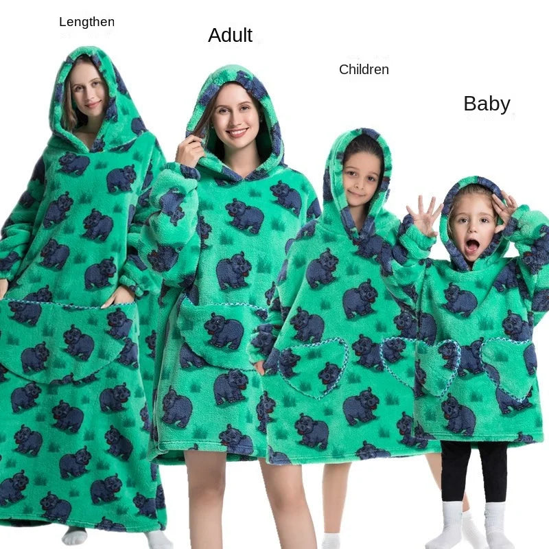Family Oversize Sherpa Blanket Hoodie