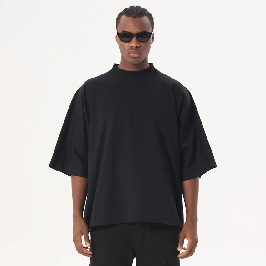Heavyweight Distressed Oversized Cropped T-Shirt