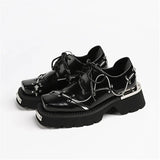 Retro Metal Decor Derby Shoes