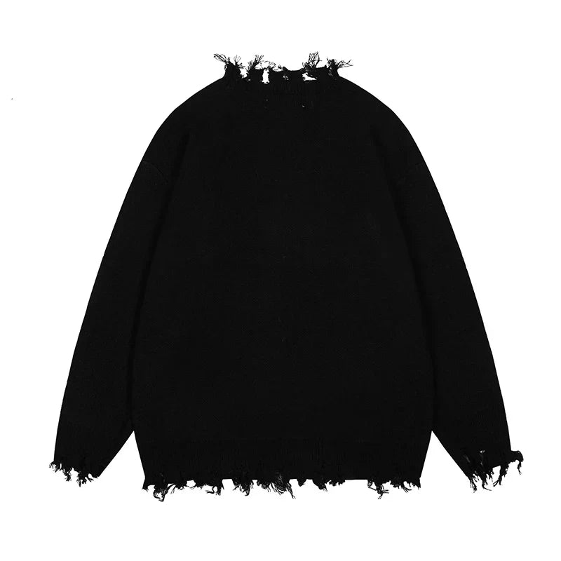 Vintage Loose Knitted Pullover Ripped Sweater