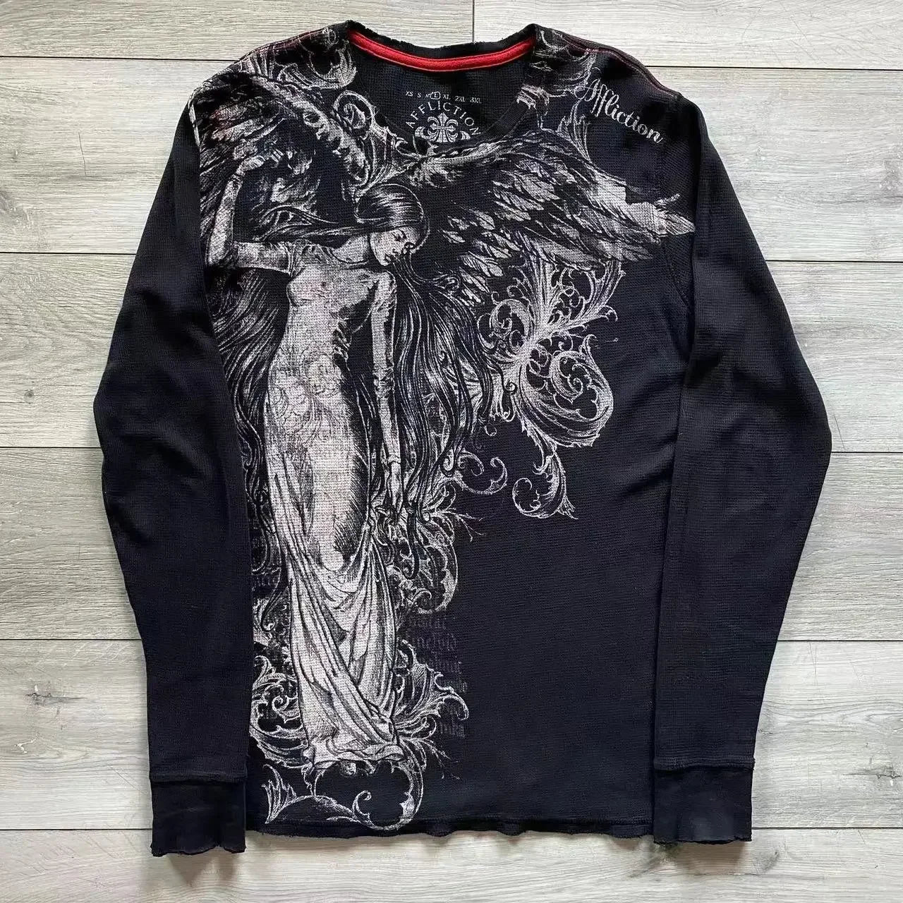 Vintage Oversized Long Sleeve Gothic T-Shirt