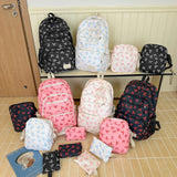 Coquette Core Bow Print School Backpack