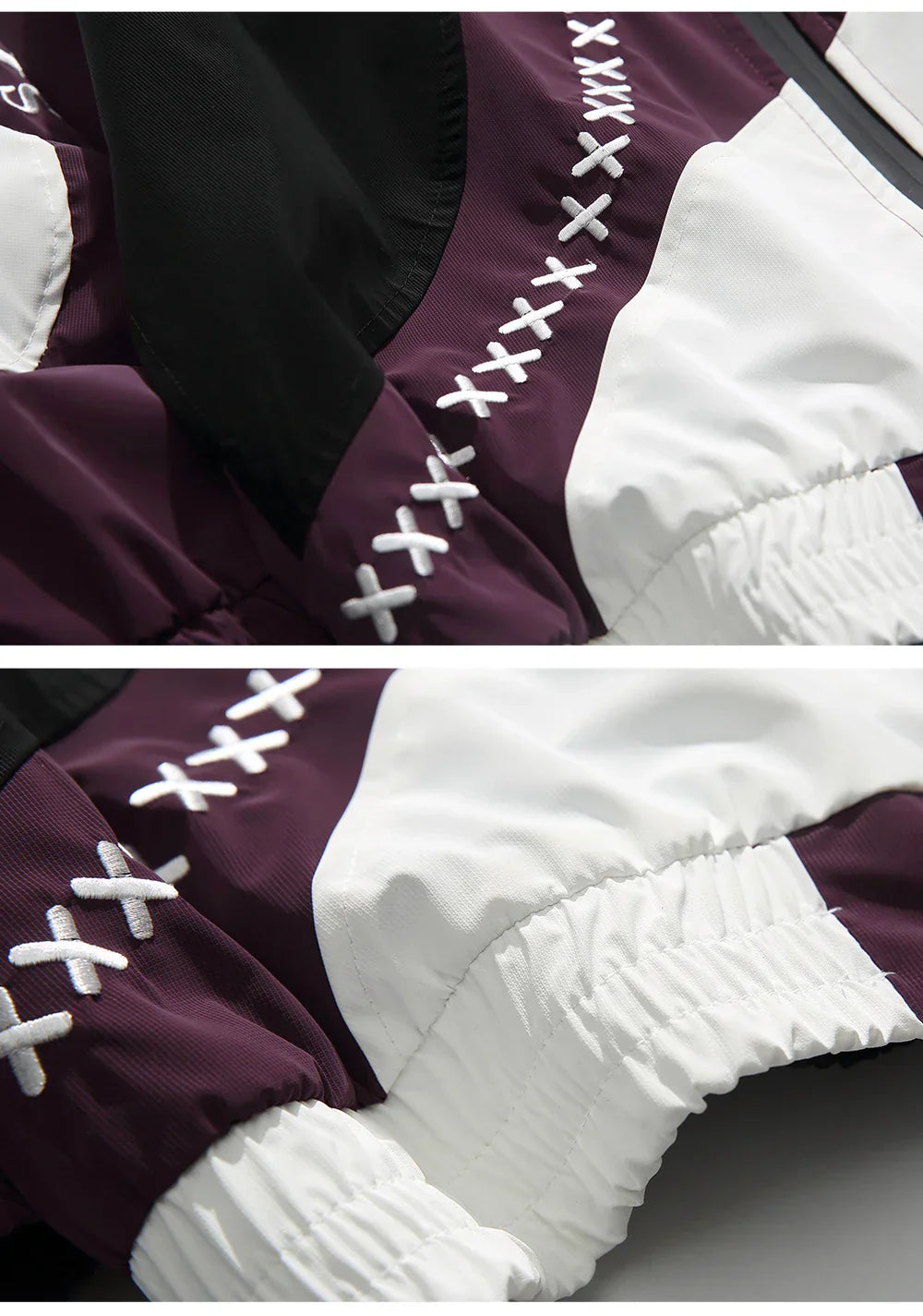 Lightweight Purple Patchwork Windbreaker Jacket