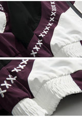 Lightweight Purple Patchwork Windbreaker Jacket