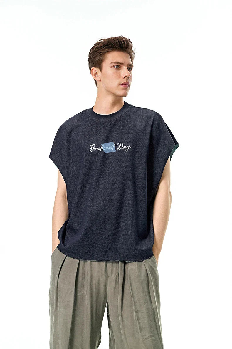 Trendy Dual Tone Tank T-Shirt