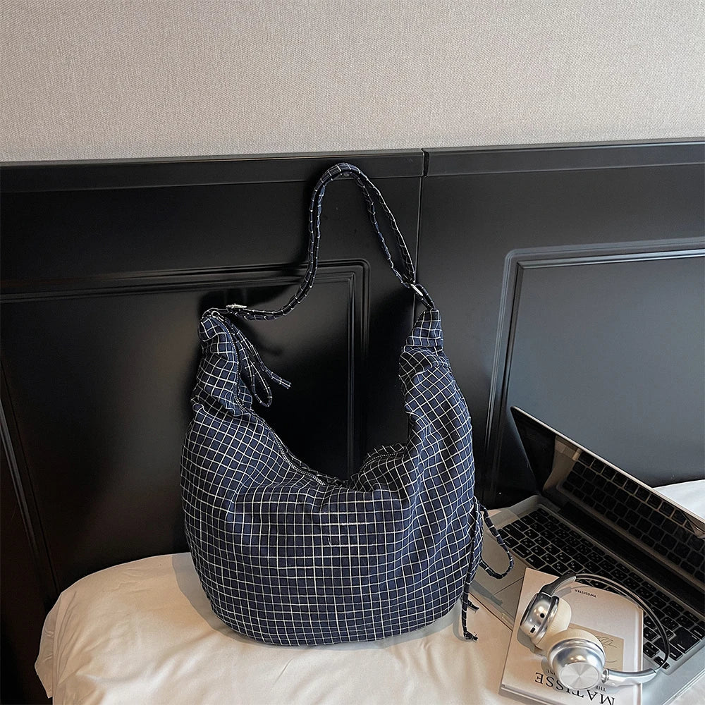 Korean Style Plaid Crossbody Bag