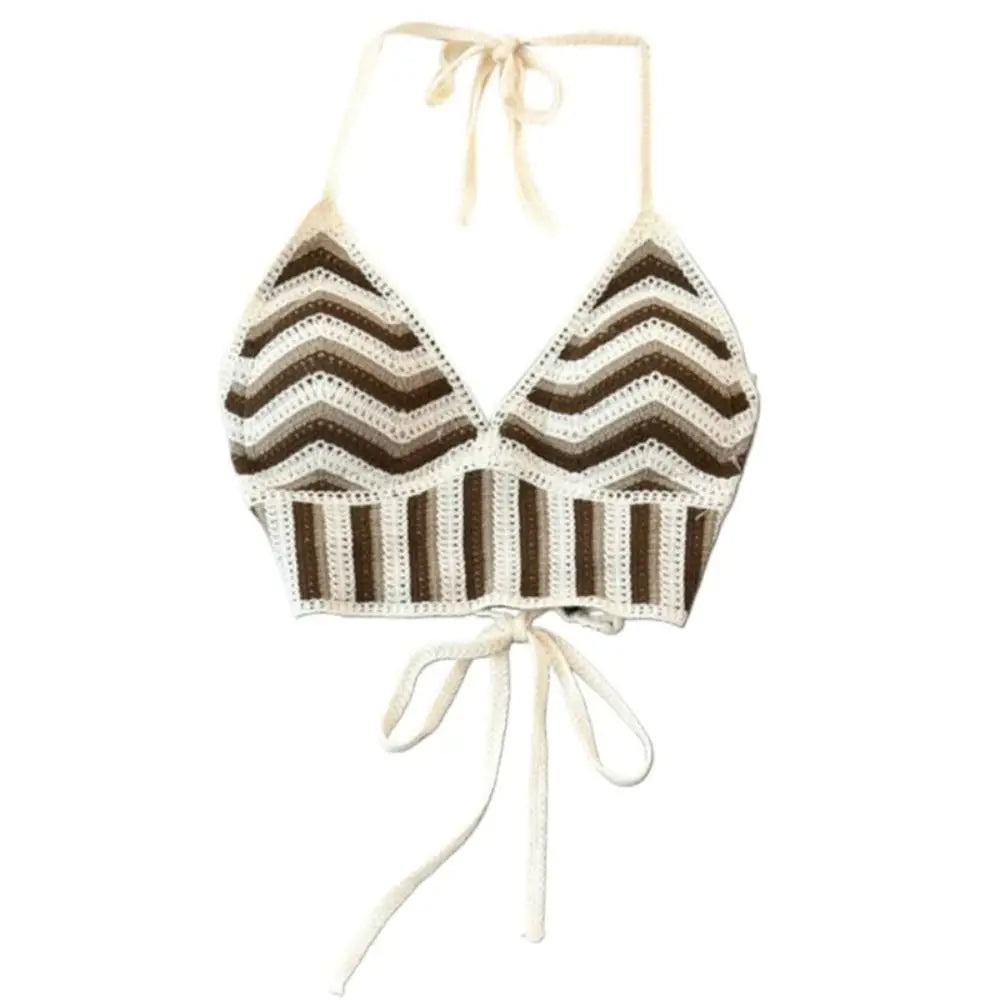 Handmade Knitted Sexy Halter Women Top Crochet