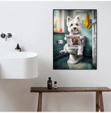 Dog Reading Newspaper Poster