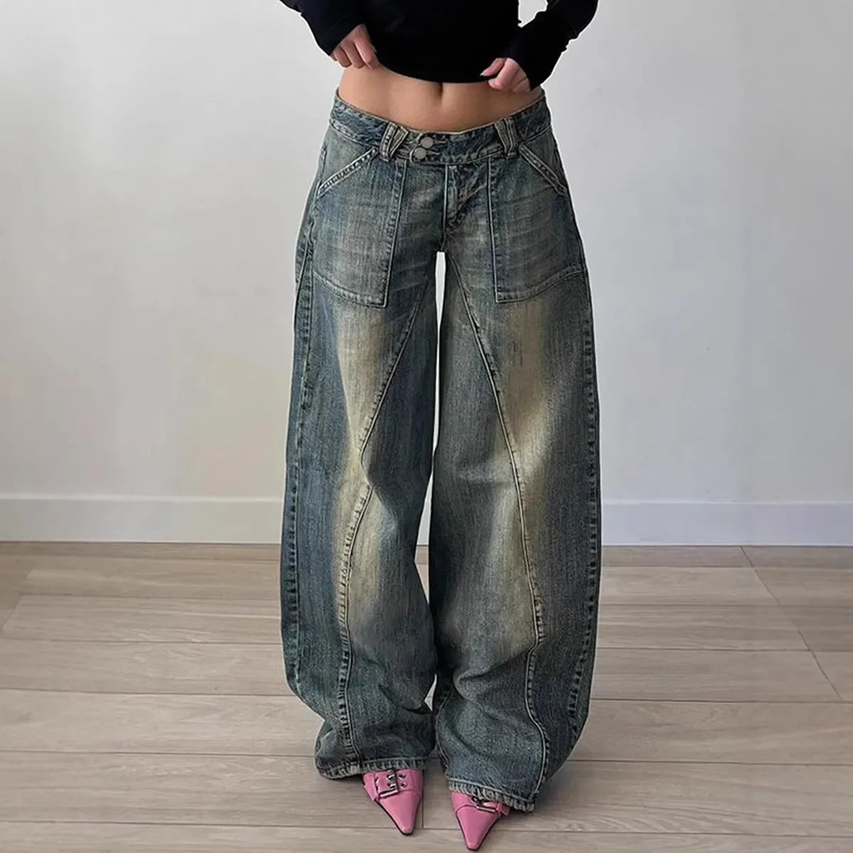 Y2K Baggy Faded Jeans