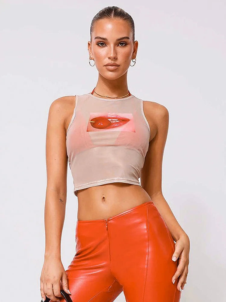 Y2k Sleeveless Sexy Cute Crop Top