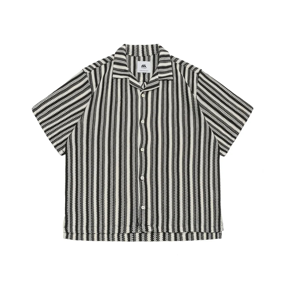 Loose Striped Short Sleeve Shirt