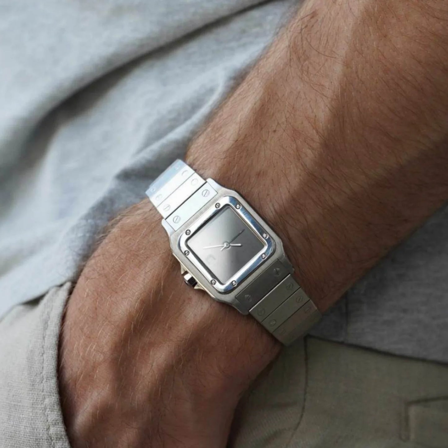 Casual Silver Stainless Steel Waterproof Quartz Watch