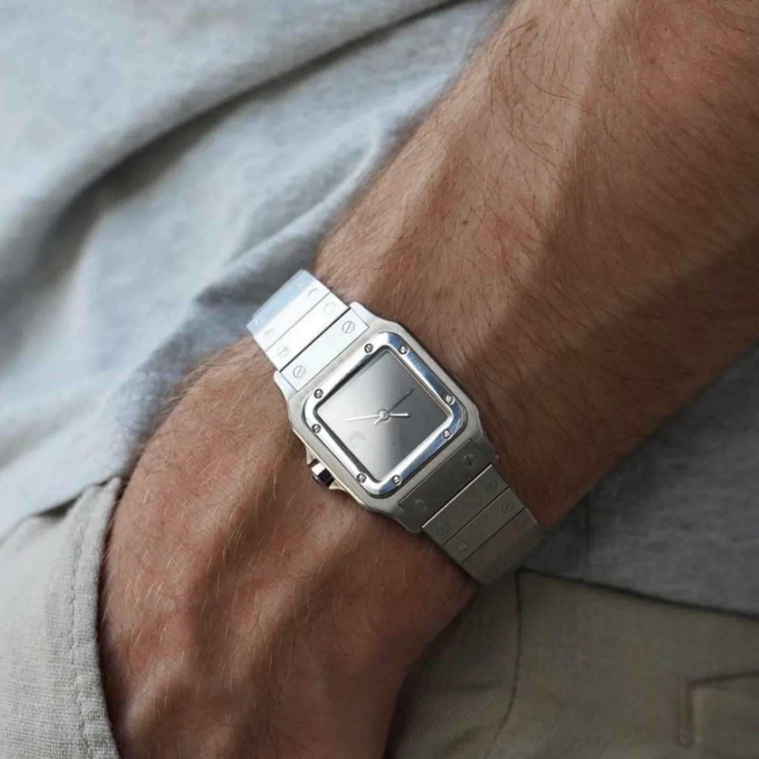 Casual Silver Stainless Steel Waterproof Quartz Watch