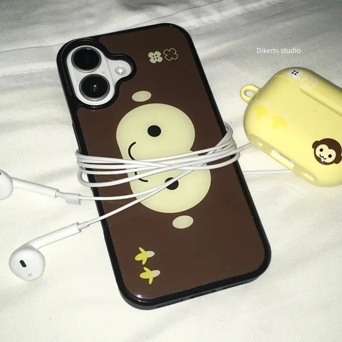 Brown & Yellow Monkey Face iPhone Case